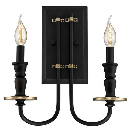 Westinghouse 6350100 Sconce Fixture 2Lt Wall ORB w/AB Accents