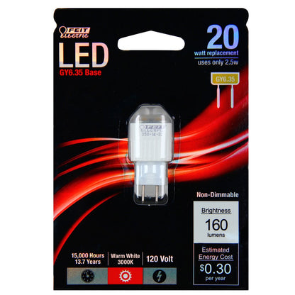 Feit Electric GY6.35/LED 2.5W Warm White LED Light Bulb