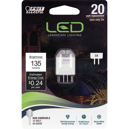 Feit Electric LVG4/LED 2W White LED Light Bulb