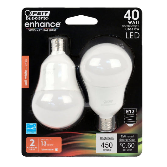 Feit Electric BPA1540C/927CA/LED/2 5W A15 Soft White LED Light Bulb
