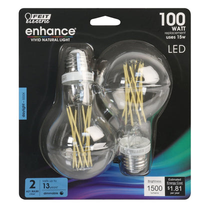 Feit Electric BPA19100CL950CAFI2RP 15W A21 Daylight LED Light Bulb
