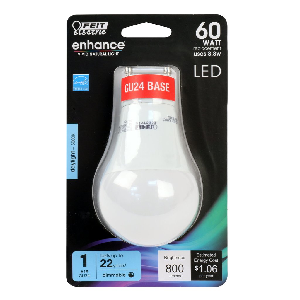 Feit Electric BPOM60DM/950CA/GU24 8.8W A19 Daylight LED Light Bulb