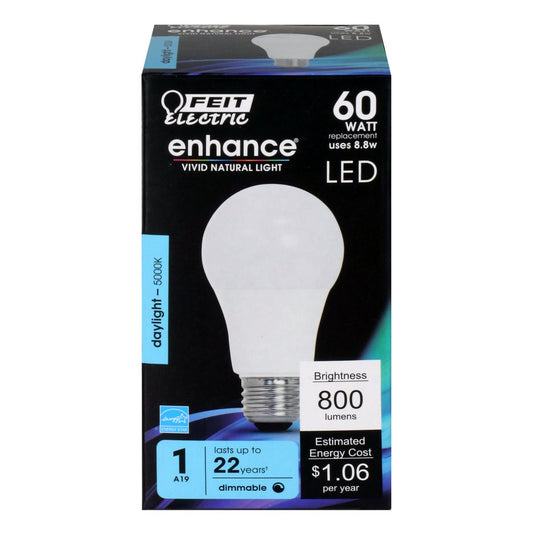 Feit Electric OM60DM/950CA 8.8W A19 Daylight LED Light Bulb