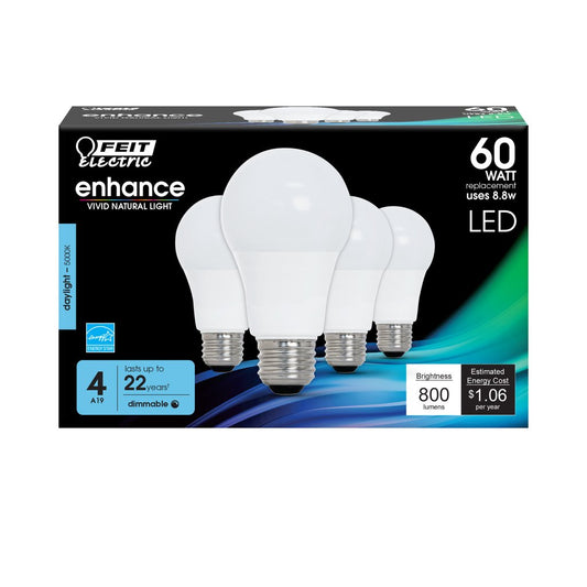 Feit Electric OM60DM/950CA/4 8.8W A19 Daylight LED Light Bulb
