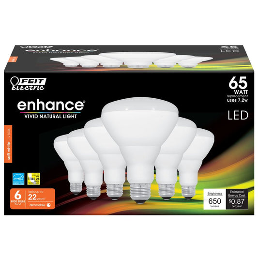 Feit Electric BR30DM/927CA/6 7.2W BR30 Soft White LED Light Bulb