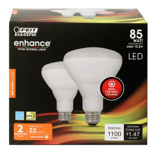 Feit Electric BR30DMHO/927CA/2 12.2W BR30 Soft White LED Light Bulb