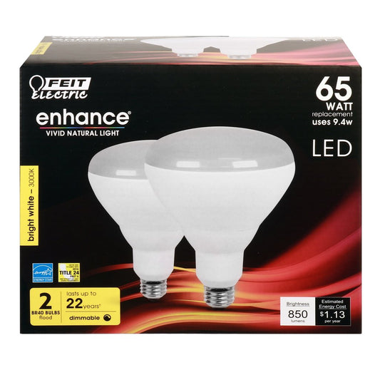 Feit Electric BR40DM/930CA/2 9.4W BR40 Bright White LED Light Bulb