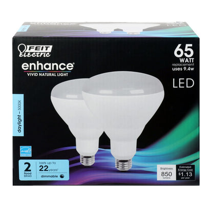 Feit Electric BR40DM/950CA/2 9.4W BR40 Daylight LED Light Bulb
