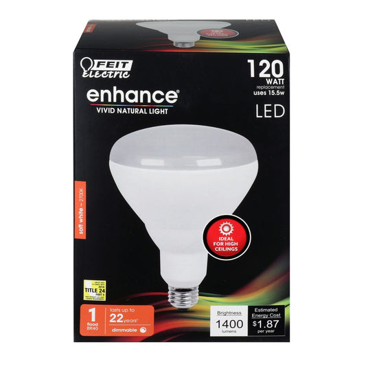 Feit Electric BR40DMHO/927CA 15.5W BR40 Soft White LED Light Bulb