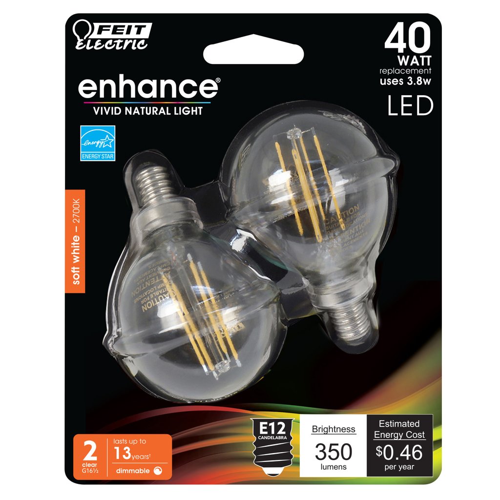 Feit Electric BPG1640927CAFIL/2/RP 3.8W G16.5 Soft white LED