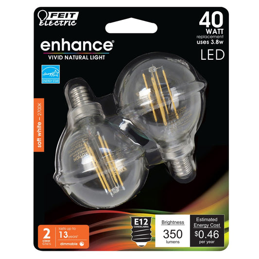 Feit Electric BPG1640927CAFIL/2/RP 3.8W G16.5 Soft white LED