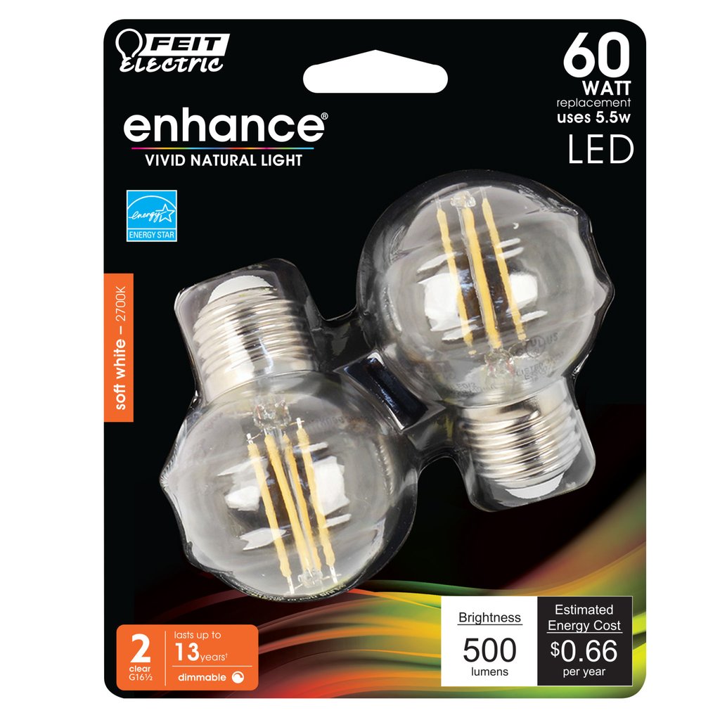 Feit Electric BPGM60927CA/FIL/2/RP 5.5W G16.5 Soft White LED