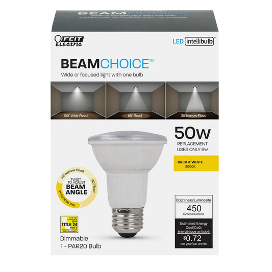 Feit Electric PAR20/ADJ/930CA 6W PAR20 Bright White LED Light Bulb