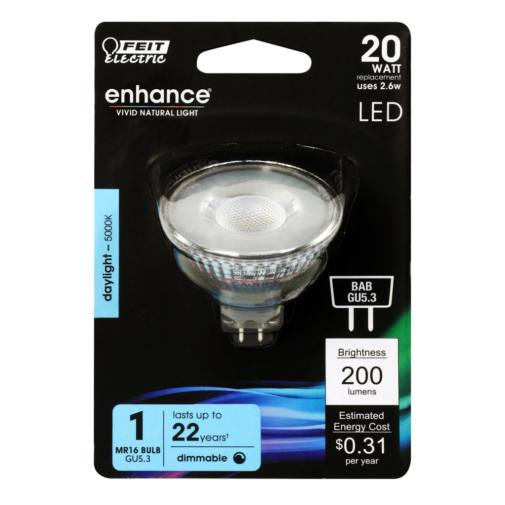 Feit Electric BPBAB/950CA 2.6W MR16 Daylight LED Light Bulb