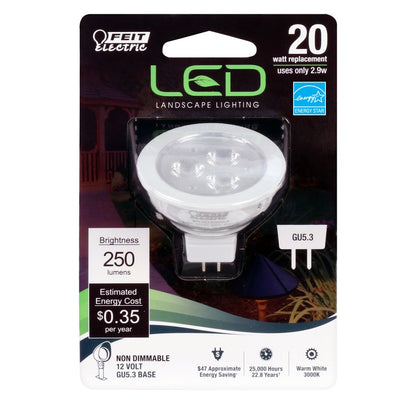 Feit Electric BPLVBAB/830CA 2.9W MR16 White LED Light Bulb
