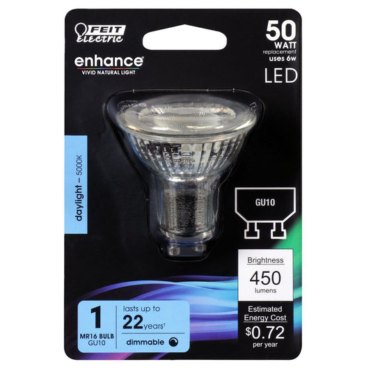 Feit Electric BPMR16GU10/500/950CA 6W MR16 Daylight LED Light Bulb
