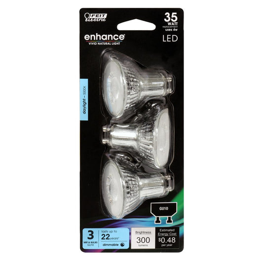 Feit Electric BPMR16/GU10/950CA/3 4W MR16 Daylight LED Light Bulb
