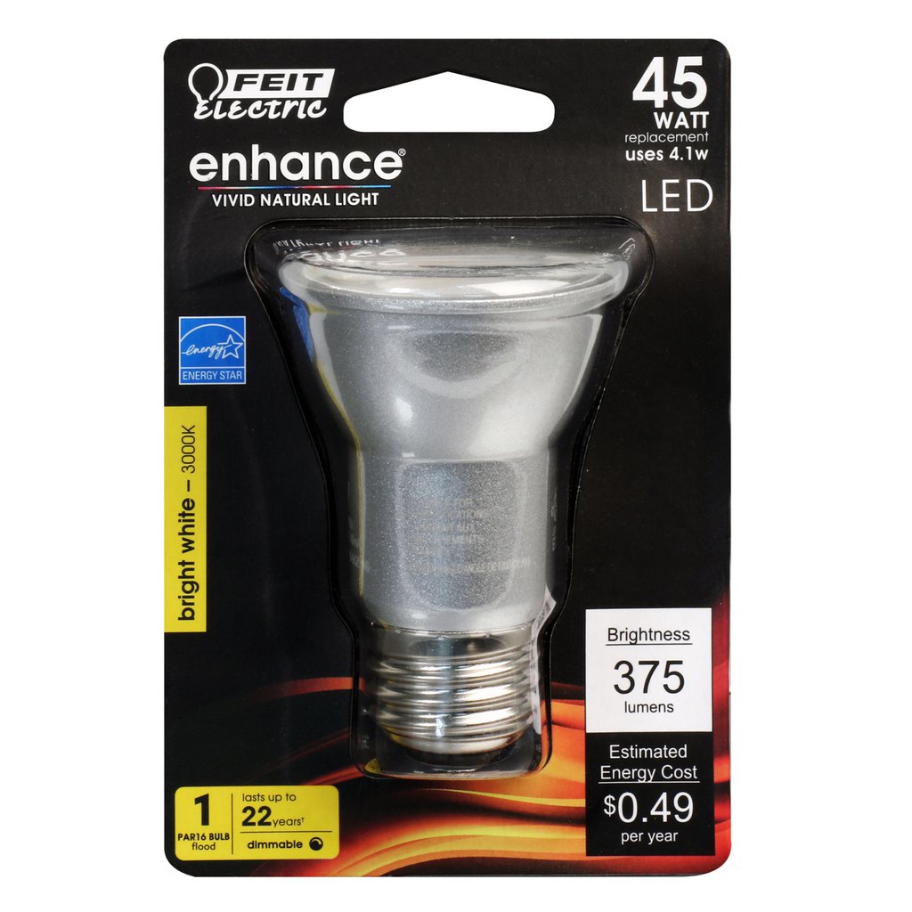 Feit Electric BPPAR16DM/930CA 4.1W PAR16 Bright White LED Light Bulb