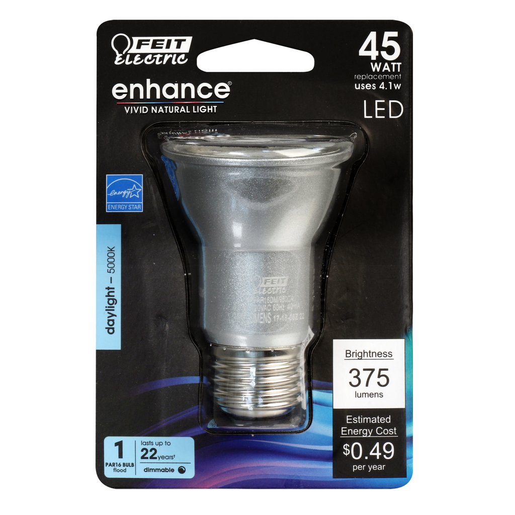 Feit Electric BPPAR16DM/950CA 4.1W PAR16 Daylight LED Light Bulb