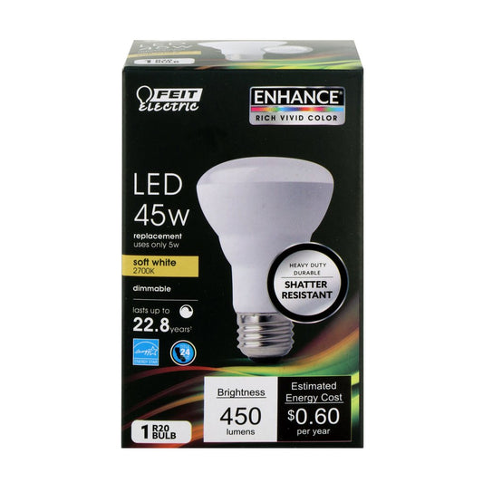 Feit Electric R20DM/927CA 5W R20 Soft White LED Light Bulb