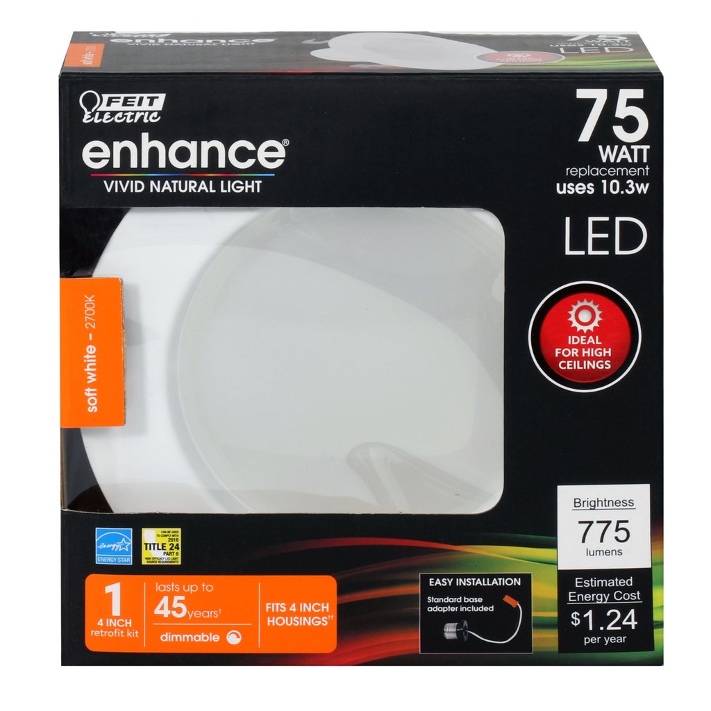 Feit Electric LEDR4HO/927CA 10.3W 4" Round LED Downlight Dimmable