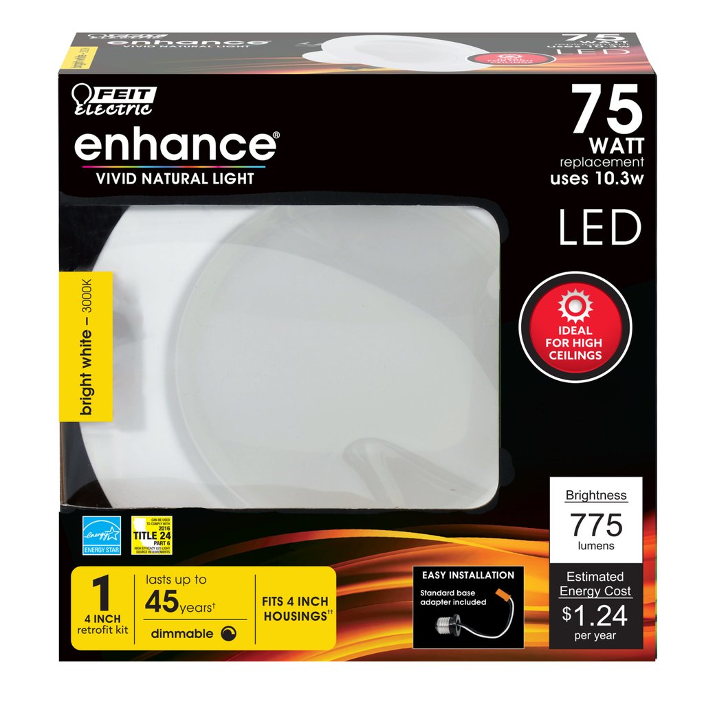 Feit Electric LEDR4HO/930CA 10.3W 4" Round LED Downlight Dimmable
