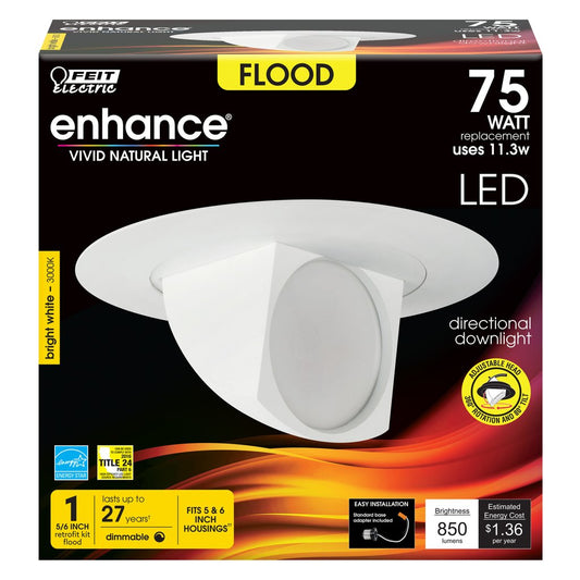6 pack - Feit Electric LEDR56SCP/930CA 11.3W 5/6" LED Downlight