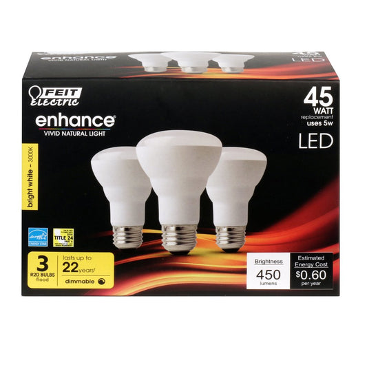 Feit Electric R20DM/930CA/3 5W R20 Bright White LED Light Bulb