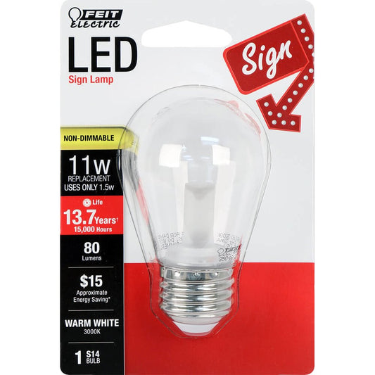 Feit Electric BPS14/SU/LED 1.5W S14 Warm White LED Light Bulb
