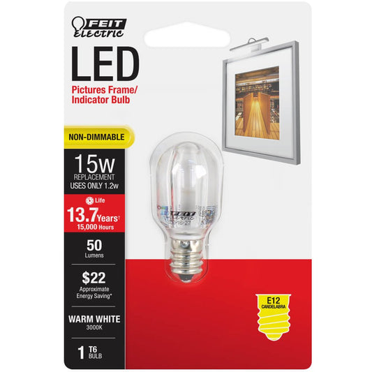 Feit Electric BPT6/SU/LED 1.2W T6 LED Light Bulb
