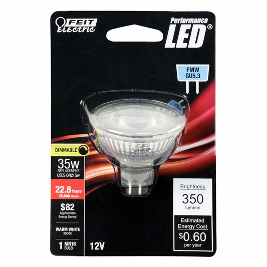 Feit Electric BPFMW/930CA 5W MR16 Warm White LED Light Bulb