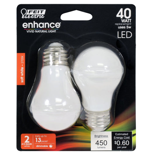 2 pack - Feit Electric BPA1540W/927CA/FIL/2 5W A15 LED Light Bulb