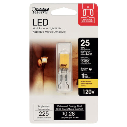 Feit Electric BP25G9/830/LED 2.3W 3000K LED Light Bulb