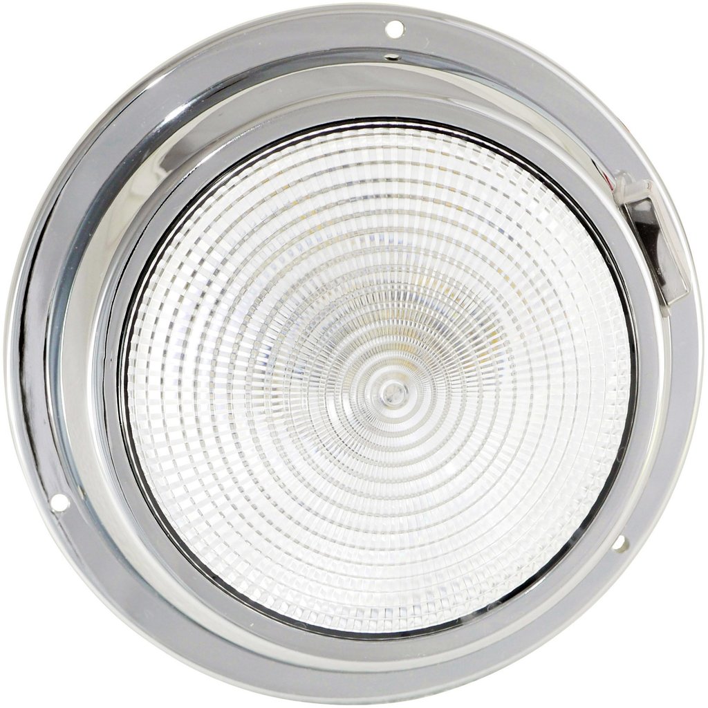 Dr. LED 8001184 Fixture 5 1/2" Red/White Mars Dome (Chrome) Marine