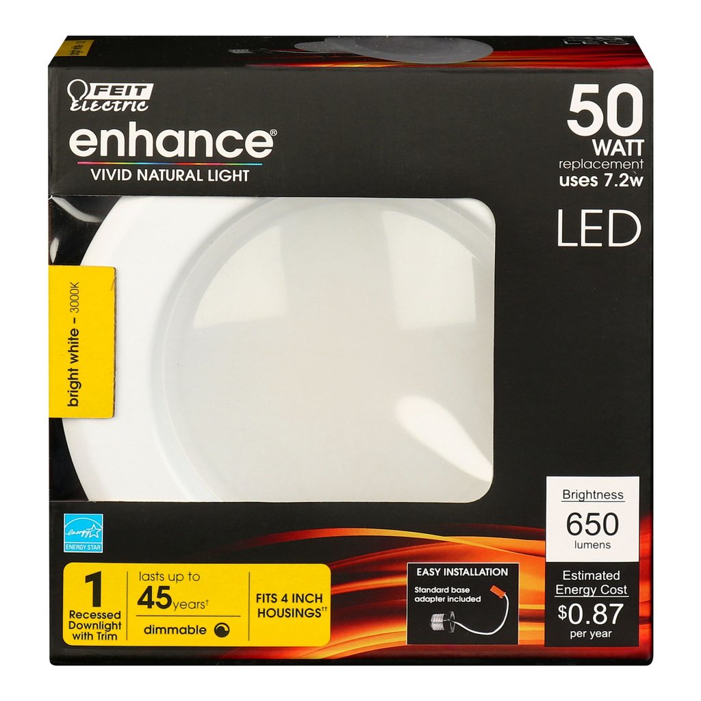 Feit Electric LEDG2R4/930CA 7.2W LED Dimmable Fixture 50-Watt