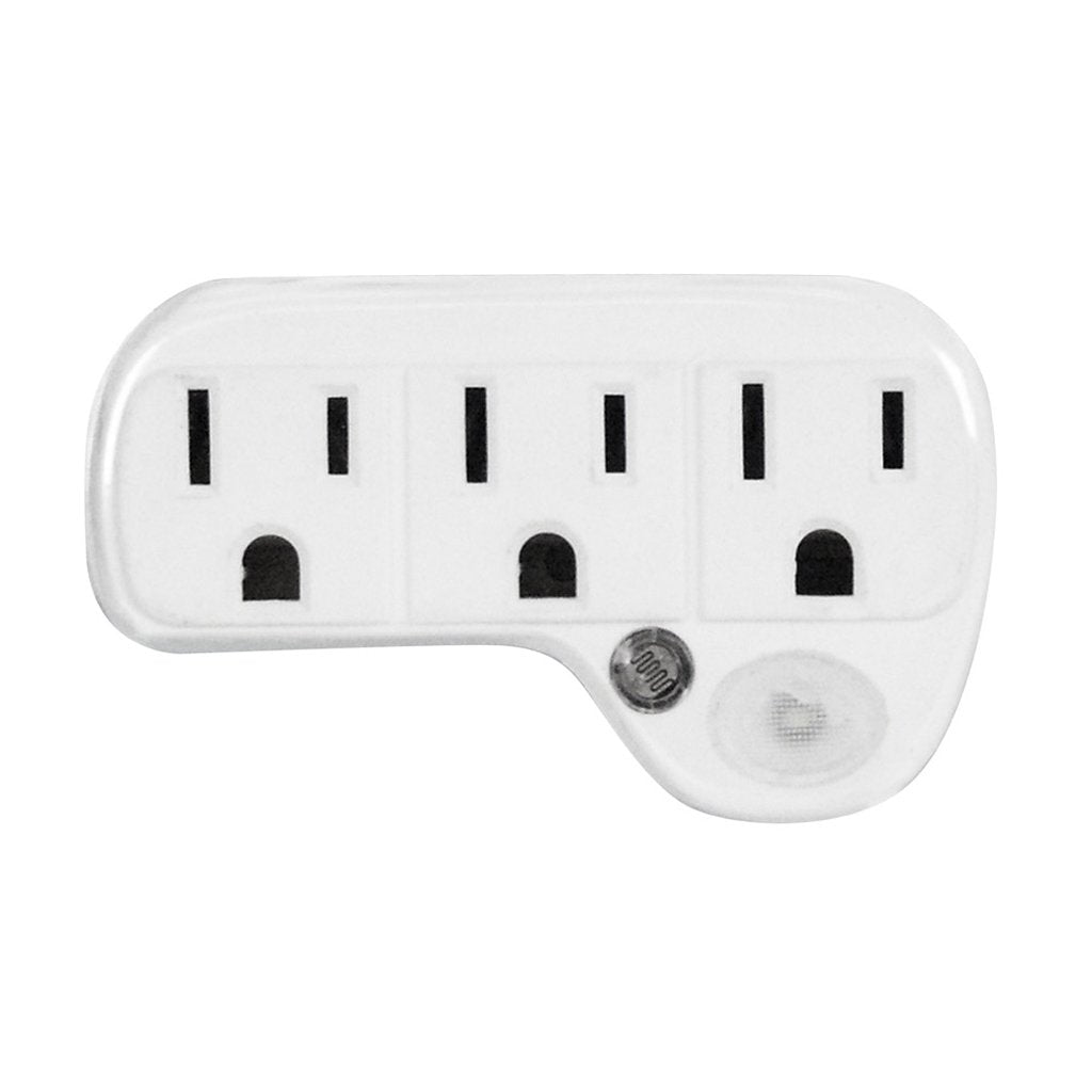 Feit Electric NL3/LED LED Fixture Sensor Night Light w/ 3 Plug Outlet