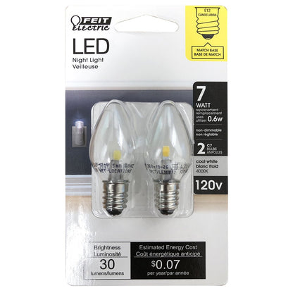 Feit Electric BPC7/LED 0.6W C7 White LED Light Bulb
