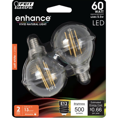 Feit Electric BPG1660927CAFIL/2/RP 5.5W G16.5 LED Light Bulb
