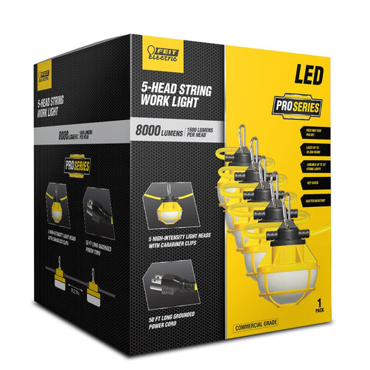 Feit Electric WORKSL50-5 65W LED Fixture 5-Lamp String Work Light