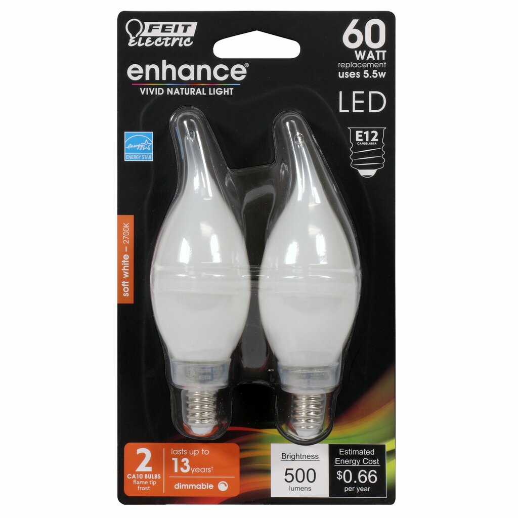 Feit Electric BPCFF60927CAFIL/2/RP 5.5W CA11 Soft White Warm White LED