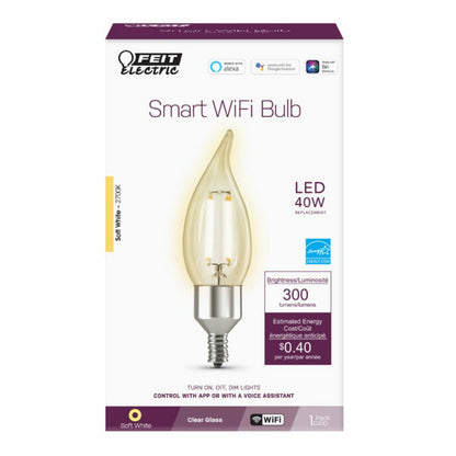 Feit Electric CFC40/927CA/FIL/AG 3.3W B10 Warm White Light Bulb