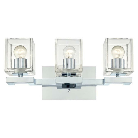 Westinghouse 6334300 Sconce Fixture 3 Light Wall Chrome Finish with