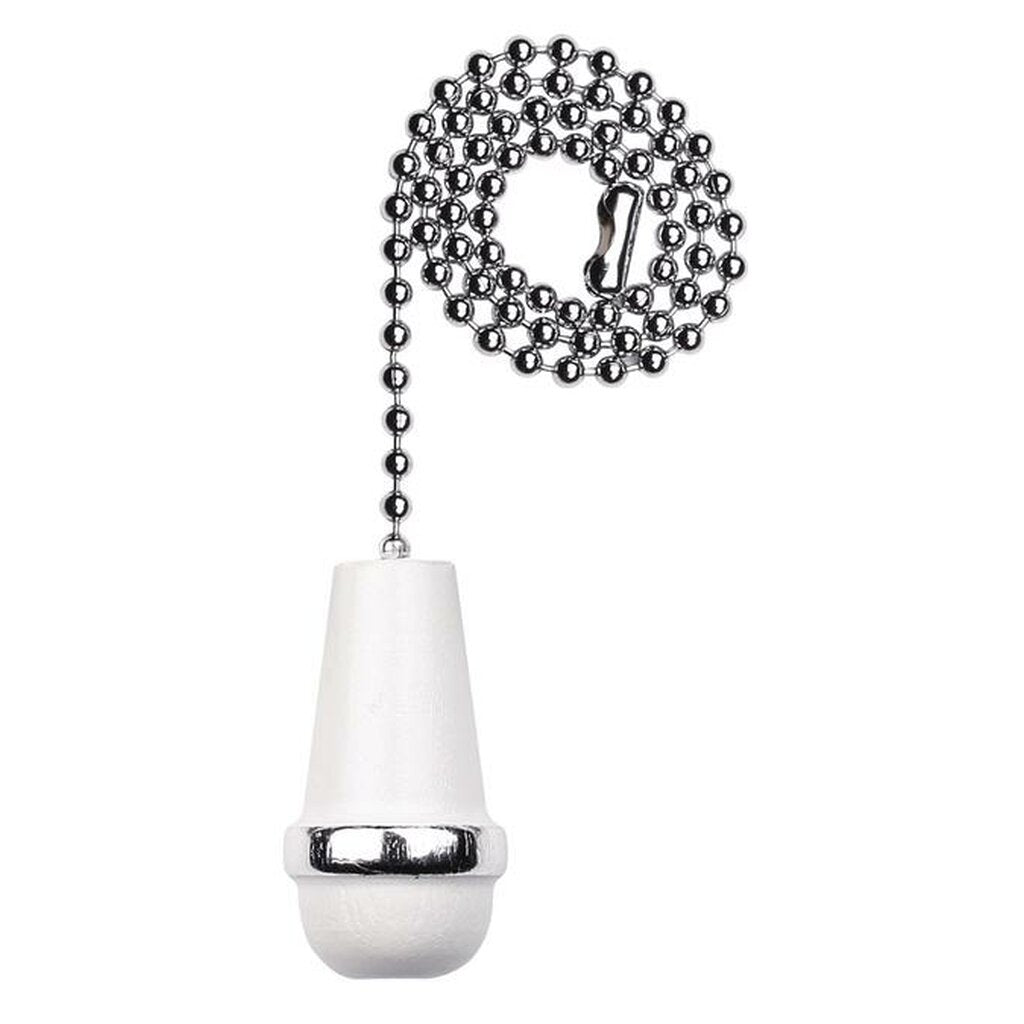 Westinghouse 7729200 White Wooden Cone Chrome Finish Chain