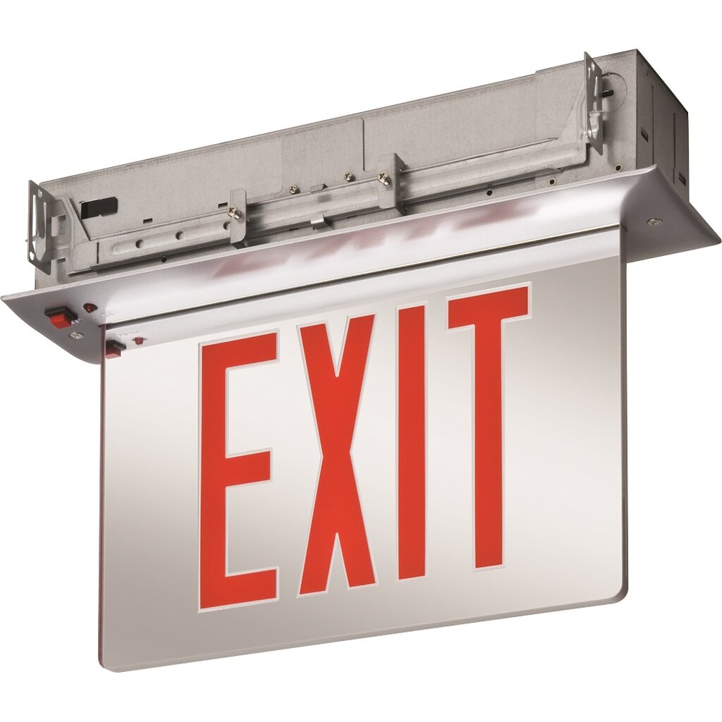 Lithonia EDGR 2 RMR EL M4 LED Exit Fixture Recessed Mount Edge-Lit