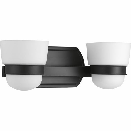 Progress Lighting P300077-031 Fixture Etched opal glass shades are