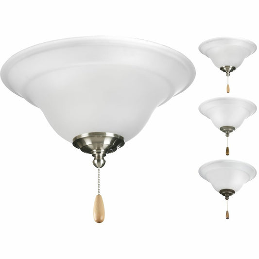 Progress Lighting P2628-01WB Fixture Two-light fan kit with an etched