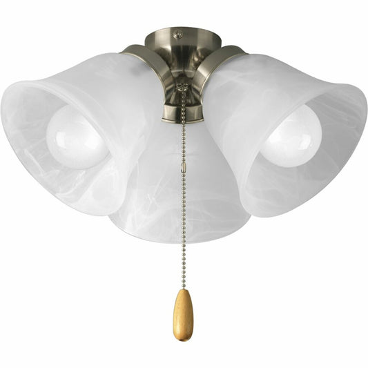 Progress Lighting P2642-09WB Fixture Three-light universal fan light