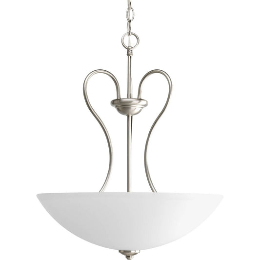Progress Lighting P3955-09 Fixture Three-light Brushed Nickel inverted