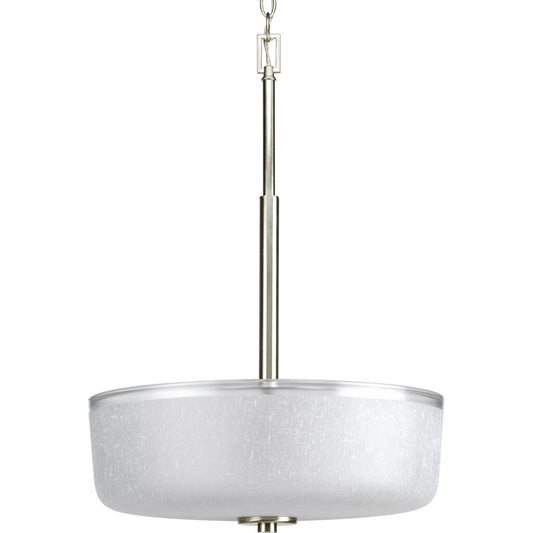 Progress Lighting P3846-09 Fixture Three-light foyer with white linen