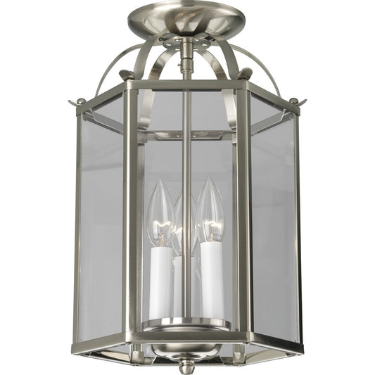 Progress Lighting P3645-09 Fixture Six-sided foyer fixture in Brushed